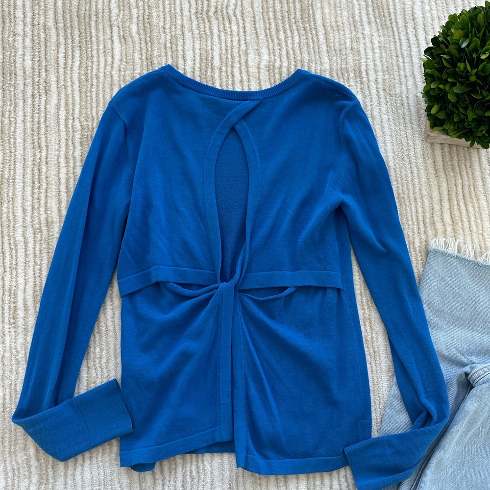 A.L.C. Blue long sleeve top size S with open back